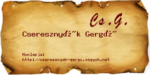 Cseresznyák Gergő névjegykártya